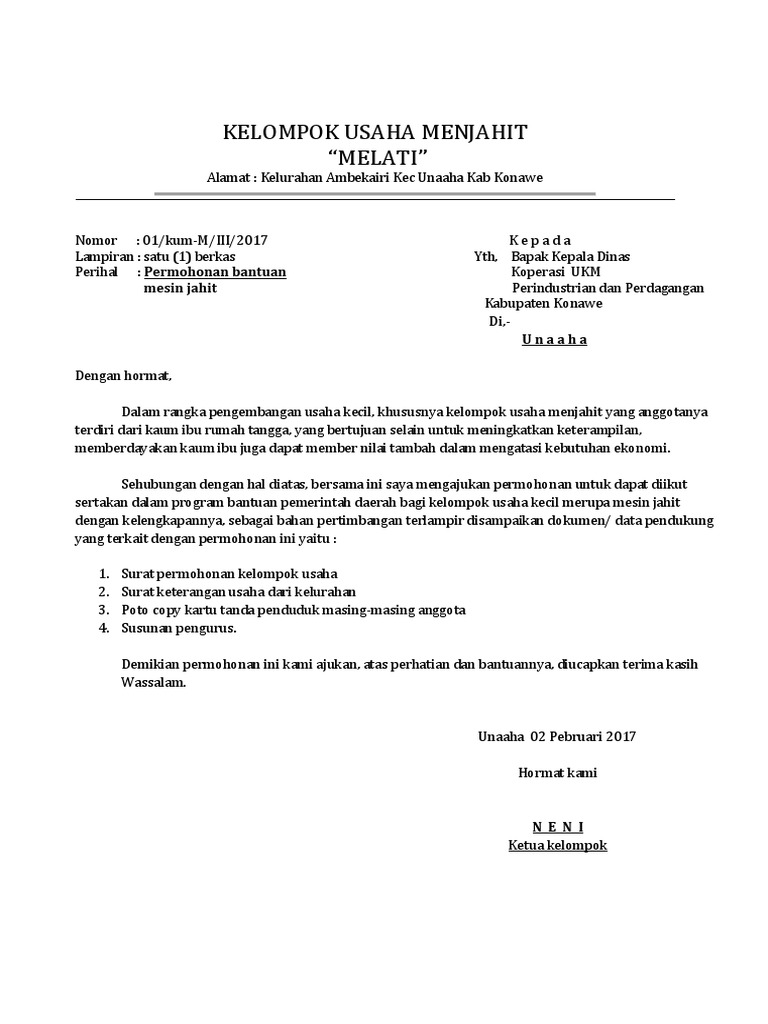 Kelompok Usaha Menjahit