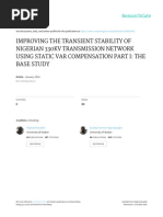 Improving the Transient Stability of Nigerian 330 Kv Network Using Svc