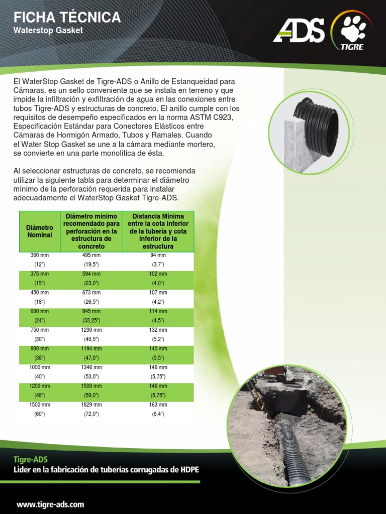 Catalogo WaterStop Gasket PDF Hormigón Tornillo