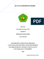 Report of Entrepreneurship: Muhammad Abdurrahman (AAA 116 017)