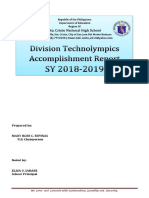 Division Technolympics 2018 Accomplishment Report