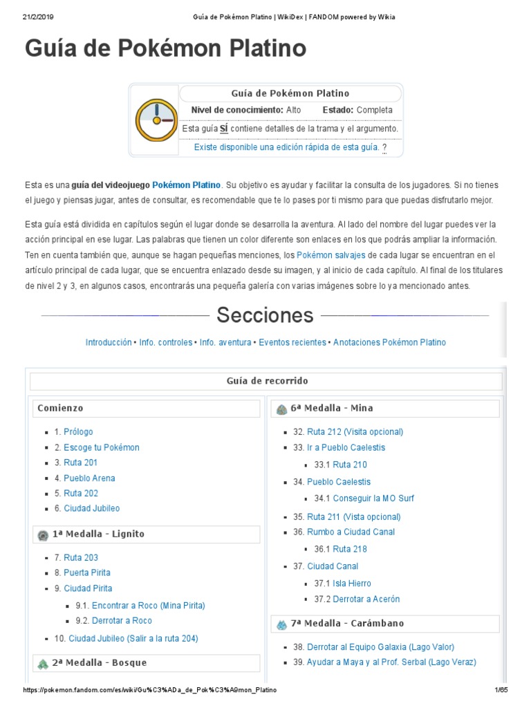 Guía Completa de Pokémon Platino | PDF | Pokémon | Franquicias de Nintendo