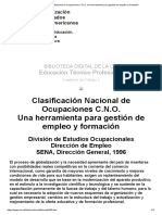 Clasificación Nacional de Ocupaciones C.N.O. Una Herramienta para Gestión de Empleo y Formación