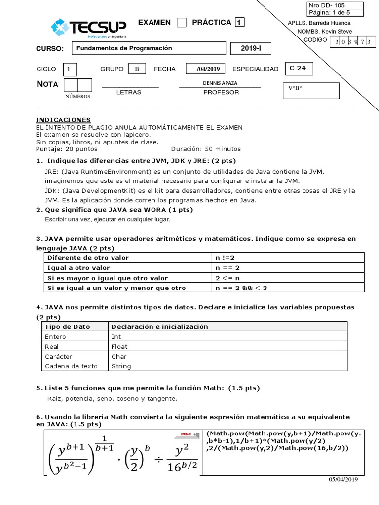 Fund. Programacion - Practica 1 | PDF | Java (lenguaje de programación ...