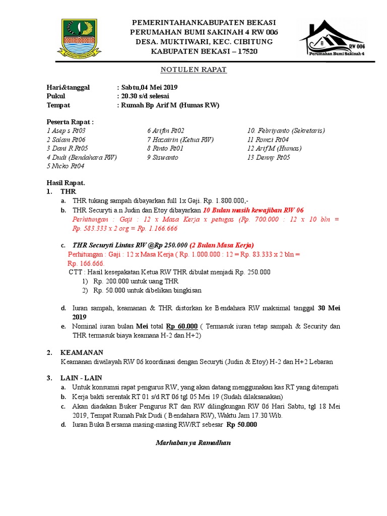 Notulen Rapat Rw 06 Doc 42019