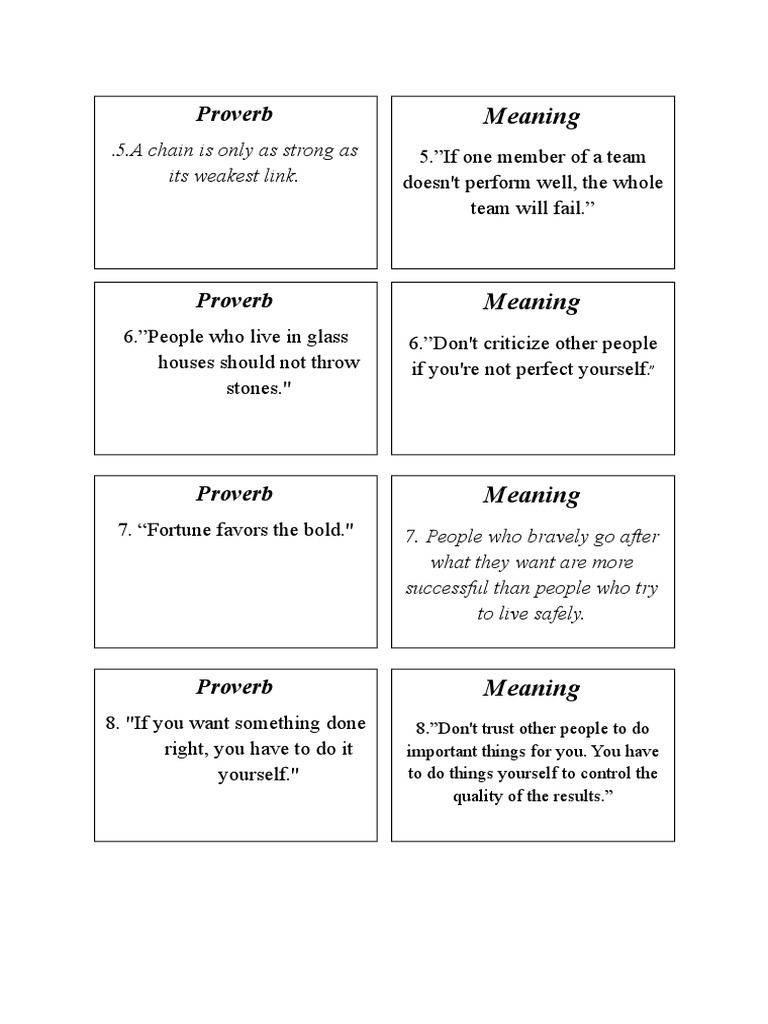 Key Proverbs and Their Meanings | PDF | Self-Improvement