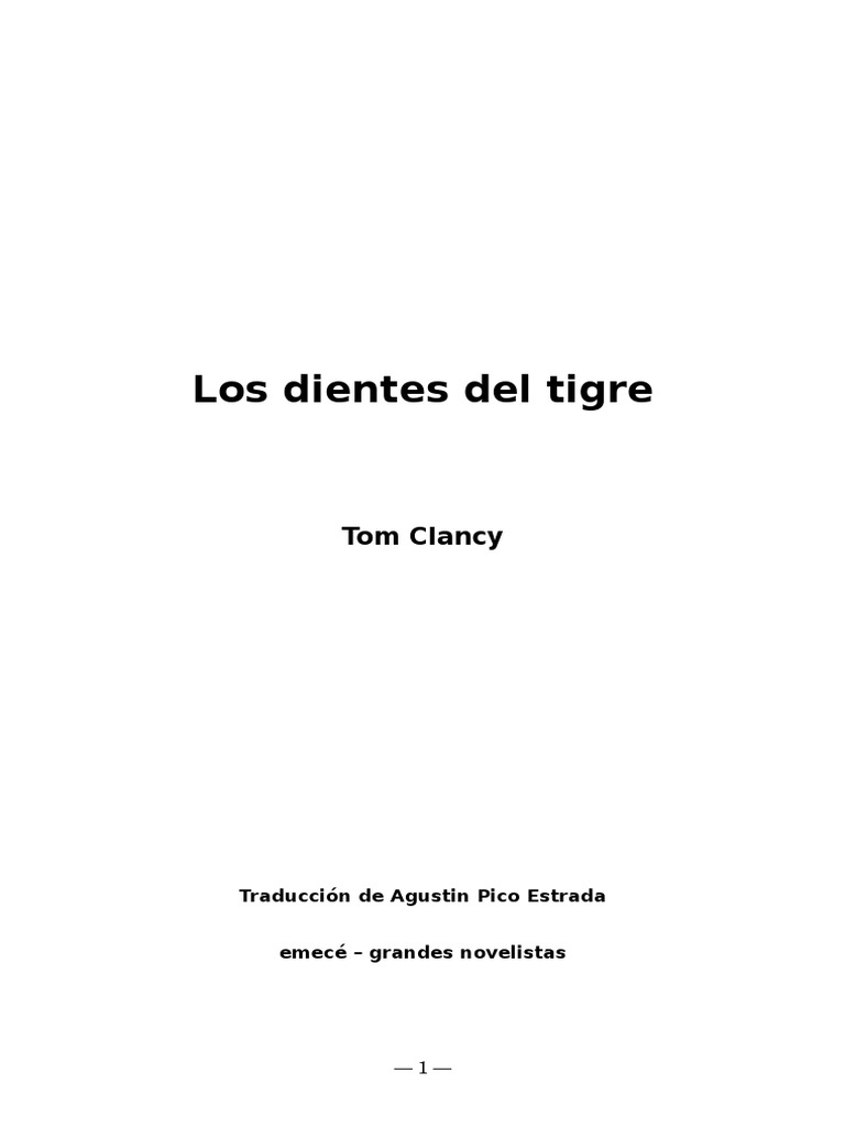Tom Clancy - Los Dientes Del Tigre | PDF | Oficina Federal de  Investigaciones | Gobierno americano, image size:768x1024
