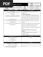 Daily English Lesson Plan: Week Lesson Day & Date Time Theme Topic Cce/Hots MI/21CS
