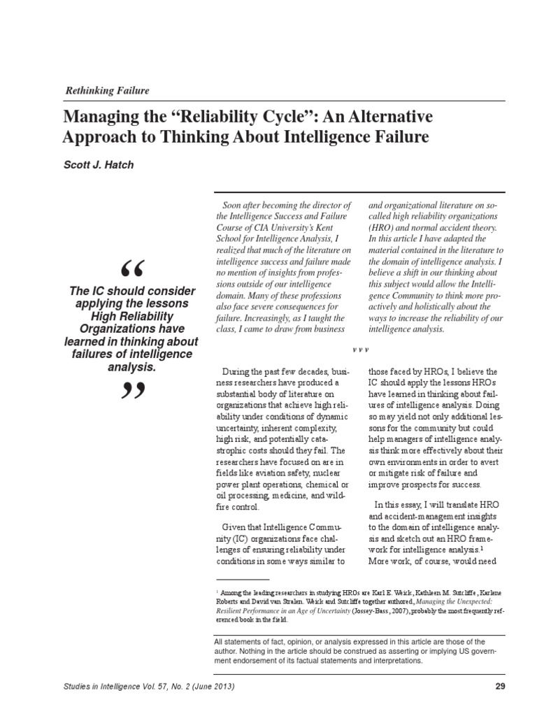Hatch-Reliability Cycle PDF | PDF | Intelligence Analysis | Reliability ...