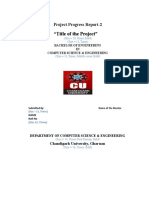 Format of The Second Progress Report For Project