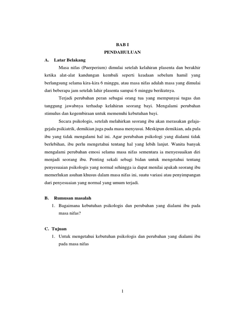 327733981 Makalah Perubahan Psikologi Pada Wanita Masa Nifas Docx