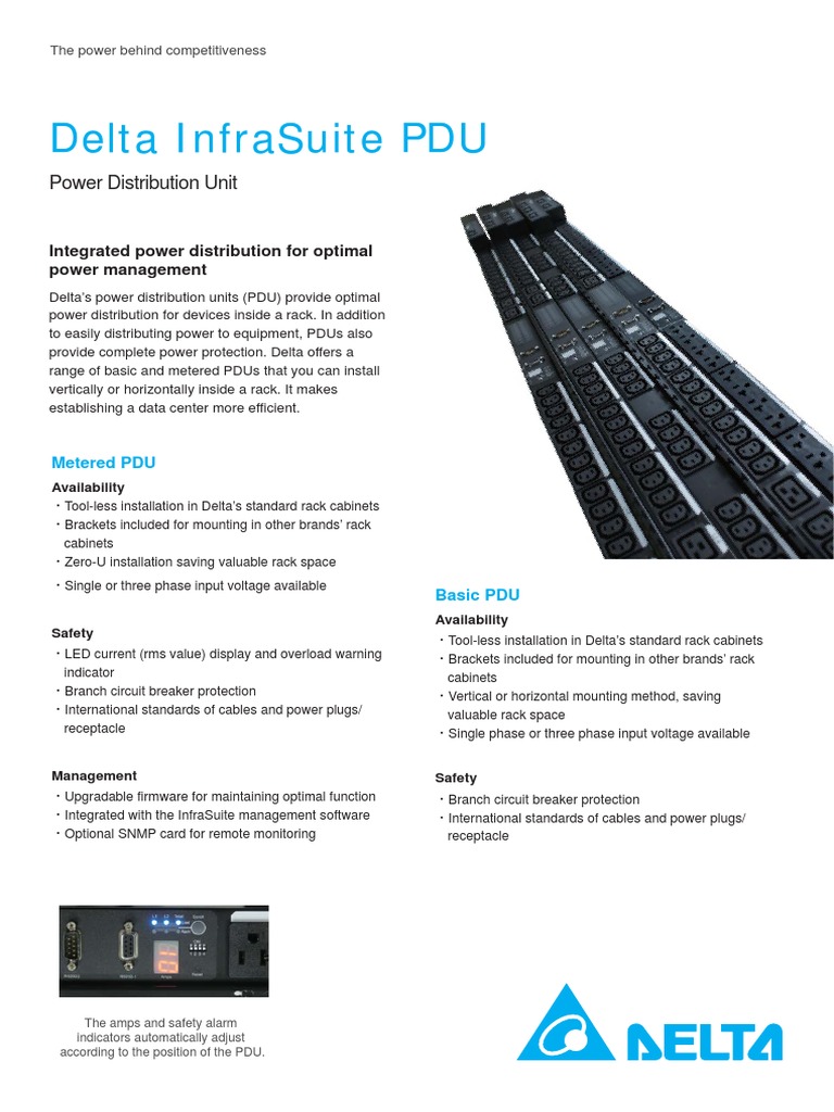 Delta InfraSuite Power Distribution Units | PDF | Electric Power ...