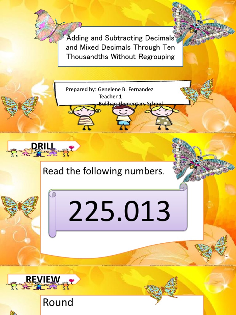 Adding Decimals Without Regrouping | PDF | Subtraction | Arithmetic