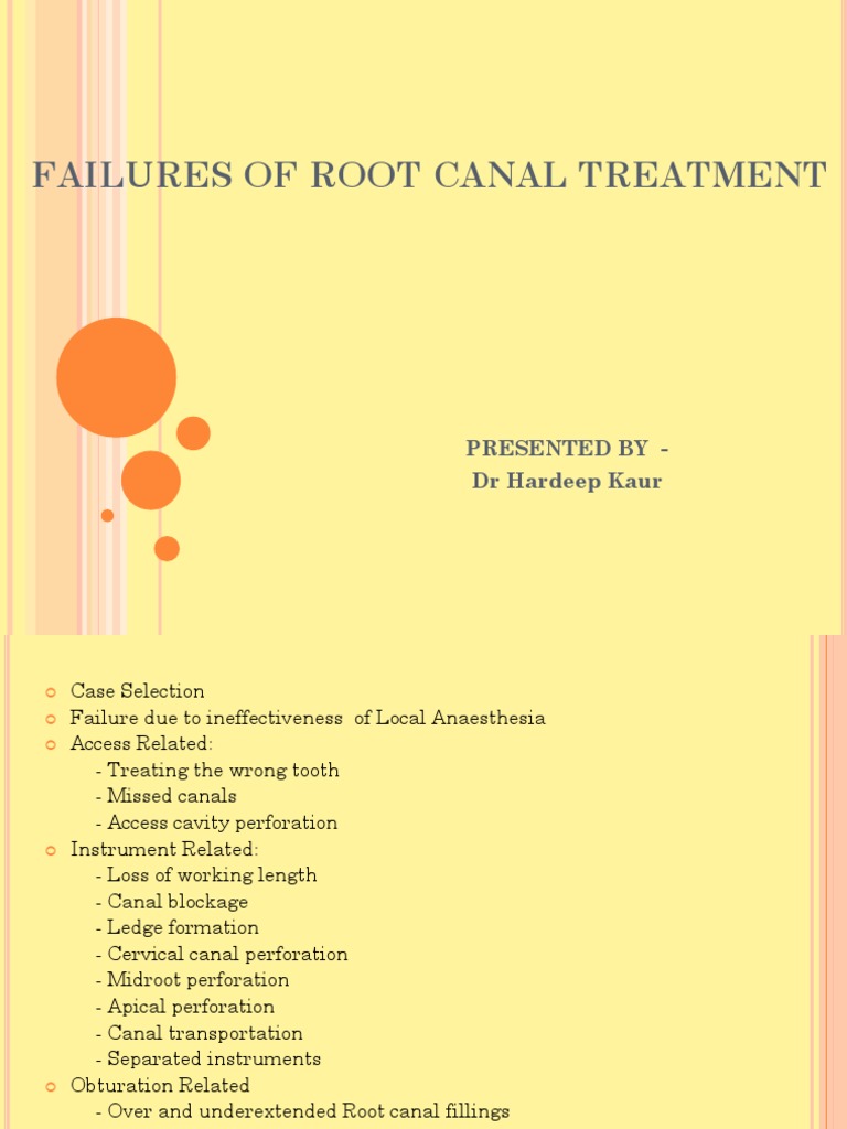Failures of Root Canal Treatment | PDF | Anesthesia | Dentistry