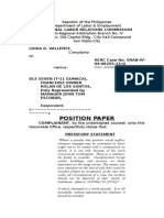 Position Paper (Illegal Dismissal)