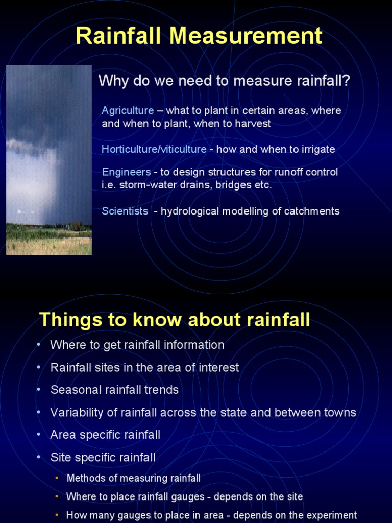 Rainfall Measurement Techniques and Importance | PDF | Precipitation ...