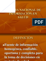  Sistema Nacional de información en salud