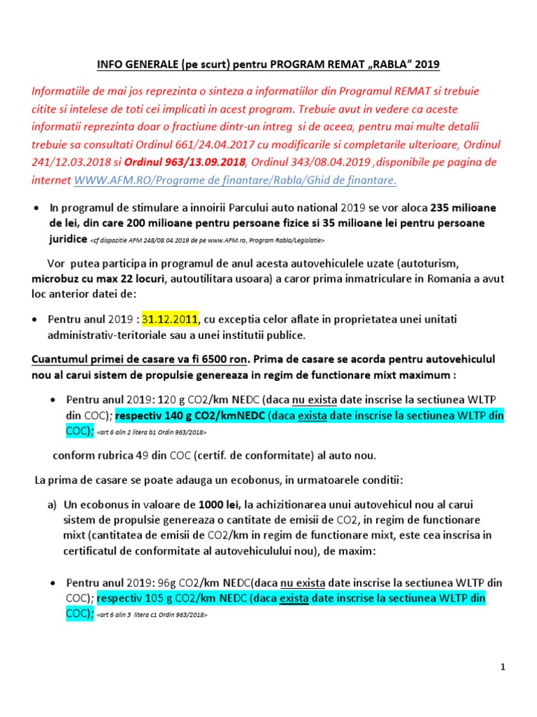 Pezentare Program Rabla 2019