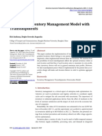 J.2017. Intra-Firm Inventory Management Model With Transshipments