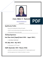 Joana Abbie O. Raymundo: Qualification Profile