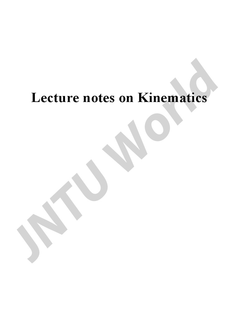Kinematics of Machinery PDF | PDF | Kinematics | Acceleration
