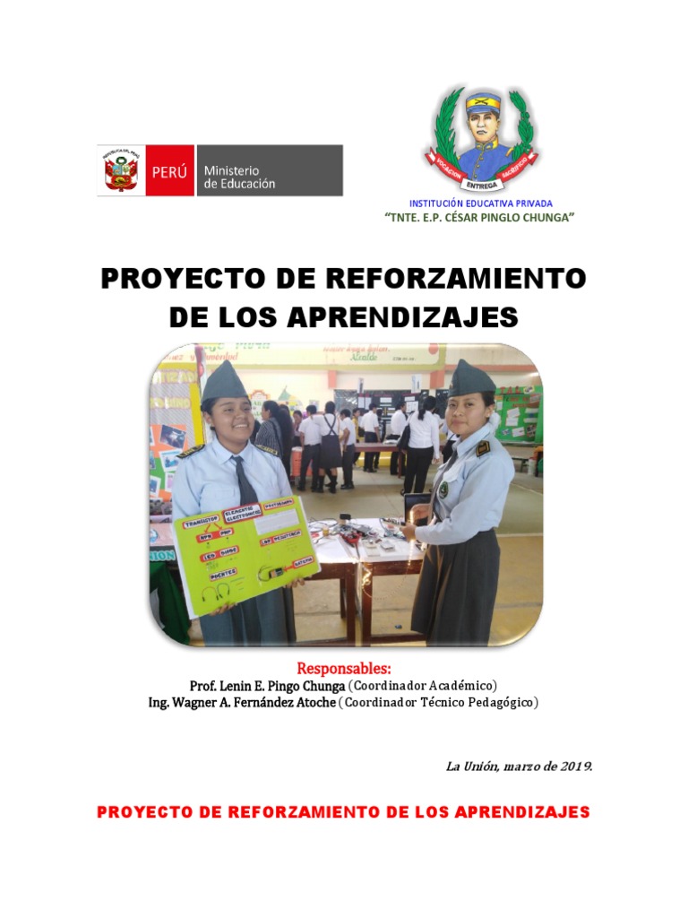 Proyecto de Reforzamiento | PDF | Salón de clases | Maestros