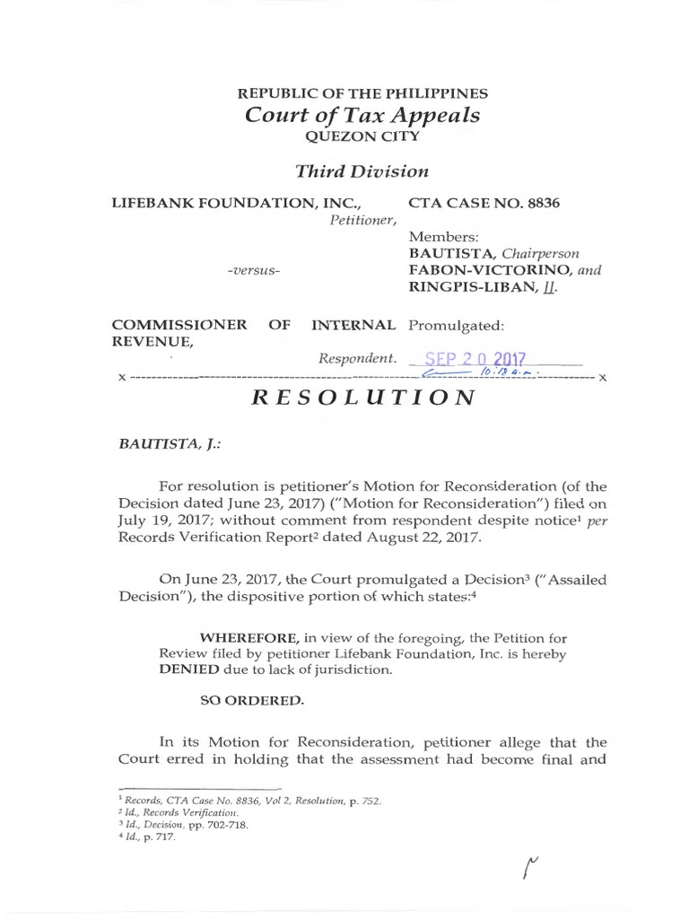 Court Oft Ax Appeals: Resolution | PDF | Judgment (Law) | Value Added Tax