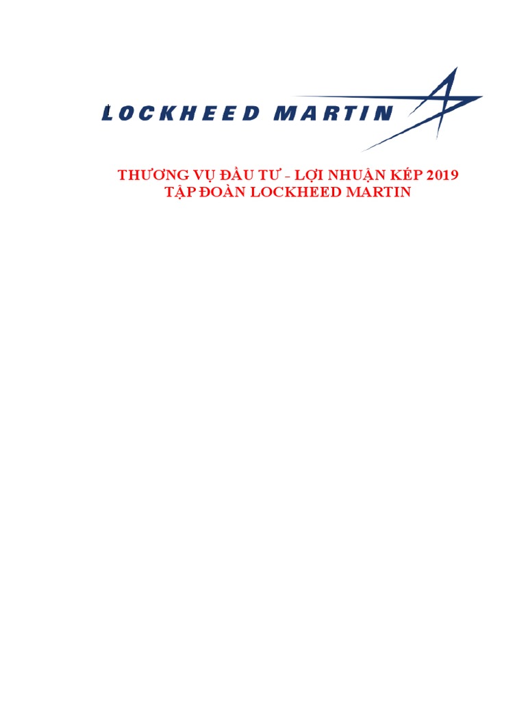 Thương Vụ Đầu Tư Lockheed Martin | PDF