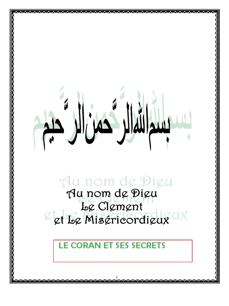 Le Coran Et Ses Secrets Pdf Coran Islam