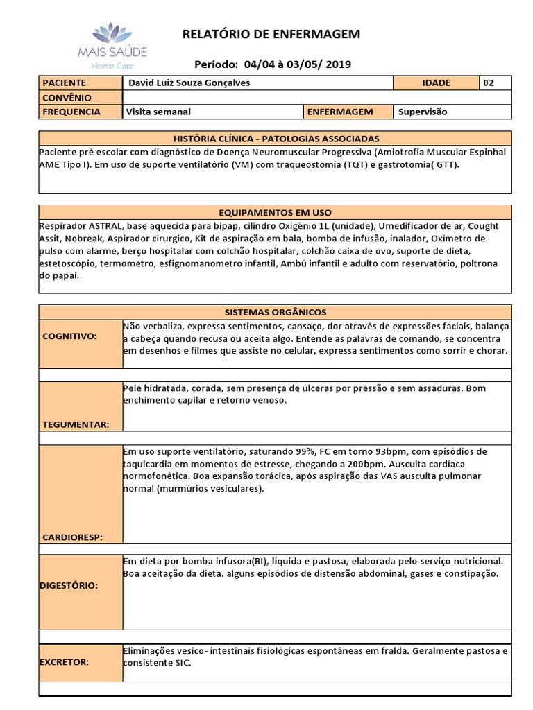 Relatório Prorrogação de Enfermagem (1).docx | Enfermagem | Medicina ...