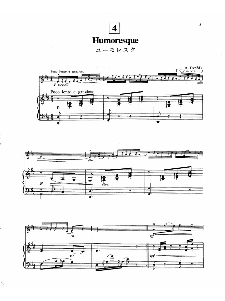 Humoresque Violin Piano
