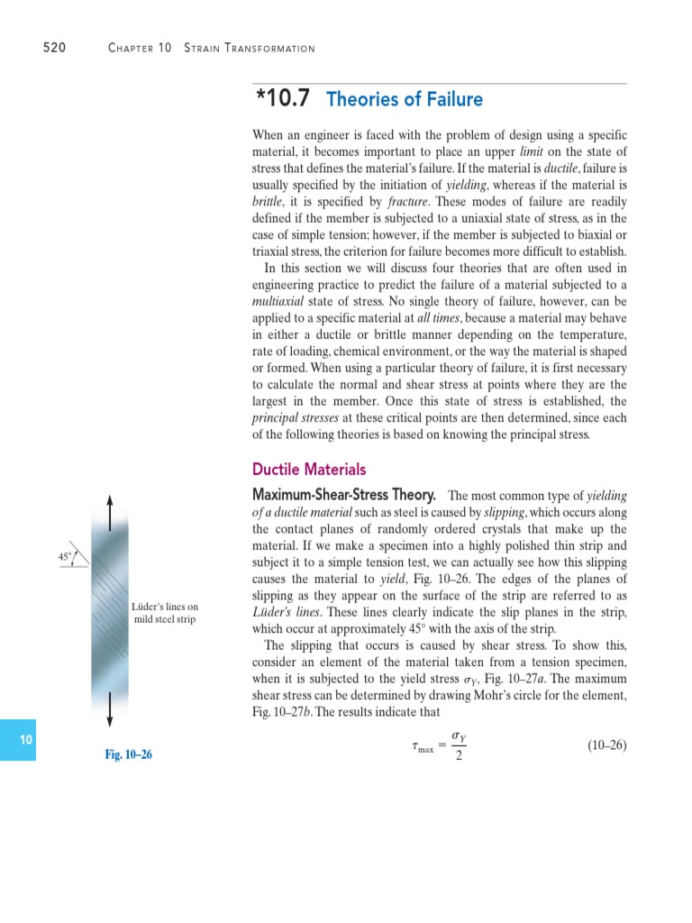 Theories of Failure in Ductile Materials | PDF | Fracture | Yield ...