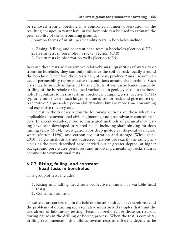 In Situ Permeability Testing Methods | PDF | Borehole | Groundwater