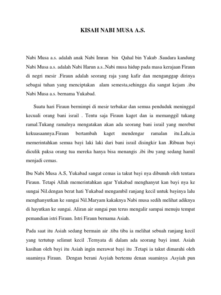 Kisah Nabi Musa Pdf
