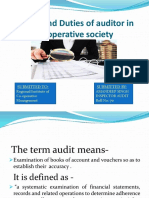 Rights and Duties of Auditor in Co-Operative Society: Submitted By: Submitted To