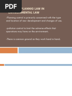 Role of Plannig Law in Environmental Law