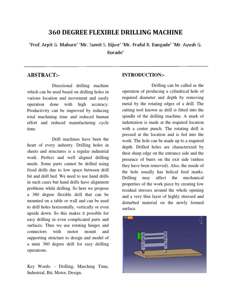 360 Degree Flexible Drilling Machine | PDF | Drilling | Drill