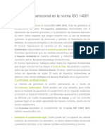 El Control Operacional en La Norma ISO 14001 2015