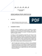 Estudiar La Descarga de Un Fluido a Travez de Un Orificio