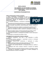 Edital para professores de EBTT abrange conteúdos de Língua Portuguesa, Fundamentos da Educação e Legislação