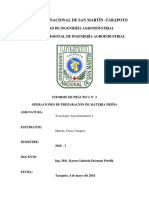 Operaciones de Preparación de Materia Prima