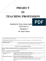 Project IN Teaching Profession: Submitted By: Moore, Kemp Angelica Paula P. Btte FSM 3-A Submitted To: Sir. Angel Caparas