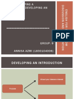 About: Developing A Presentation (Developing An Introduction)