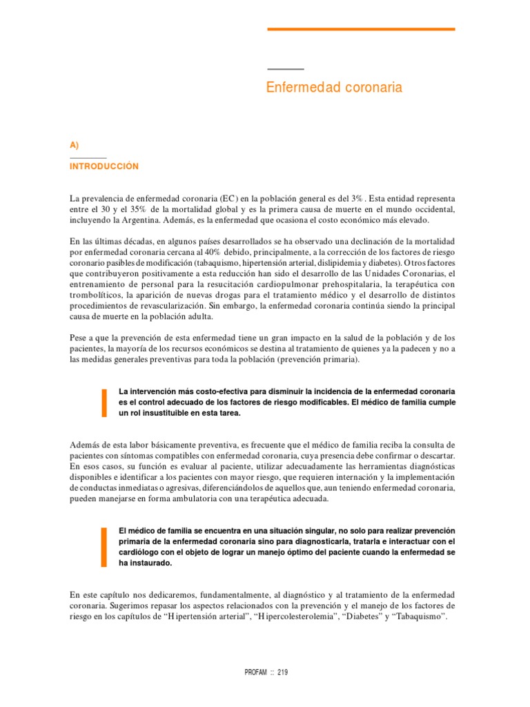 Diagnóstico y Tratamiento de Enfermedad Coronaria | PDF | Infarto de ...