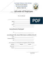 Certificate of Baptism