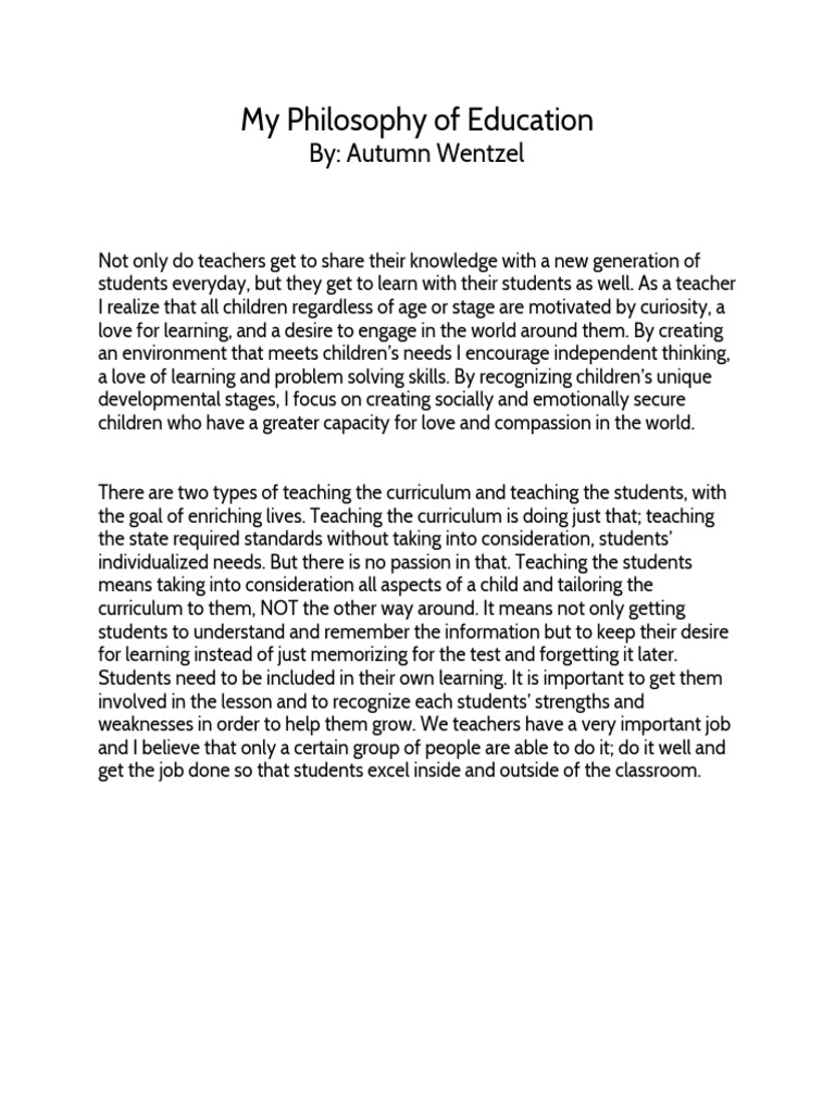 My Educational Philosophy Explained | PDF