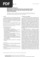 D 6971 (04) - Measurement of Hindered Phenolic and Aromatic Amine Antioxidant Content in Non-Zinc Turbine Oils by Linear