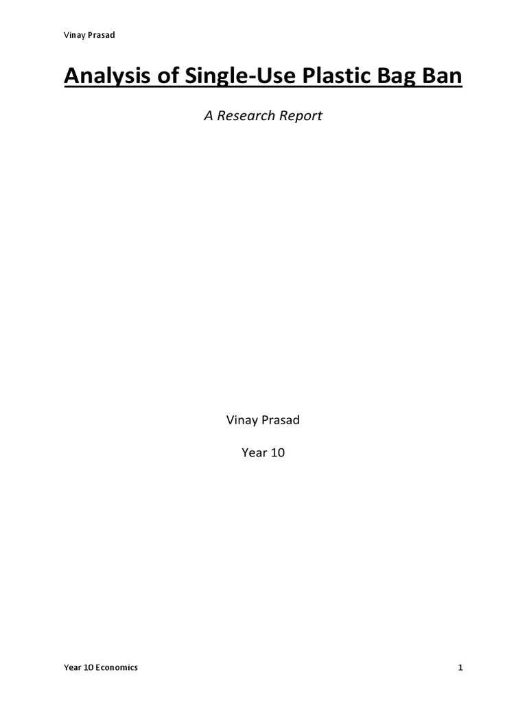 Analysis of Plastic Bag Ban PDF Sustainability Ecology