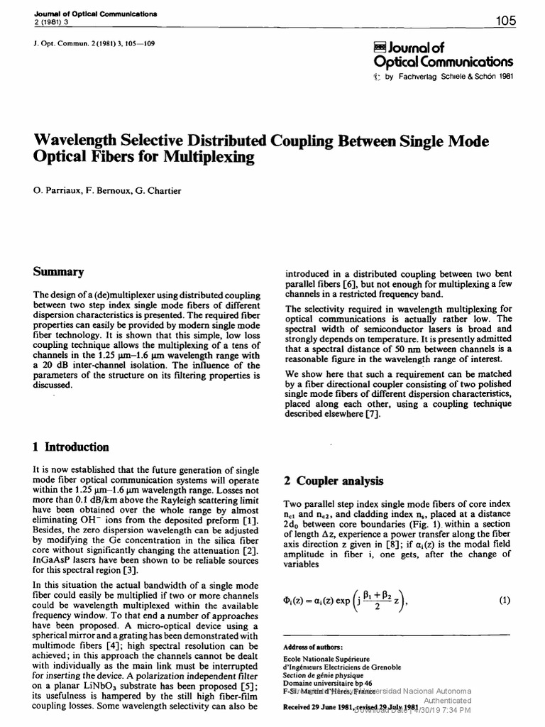 (Journal of Optical Communications) Wavelength Selective Distributed