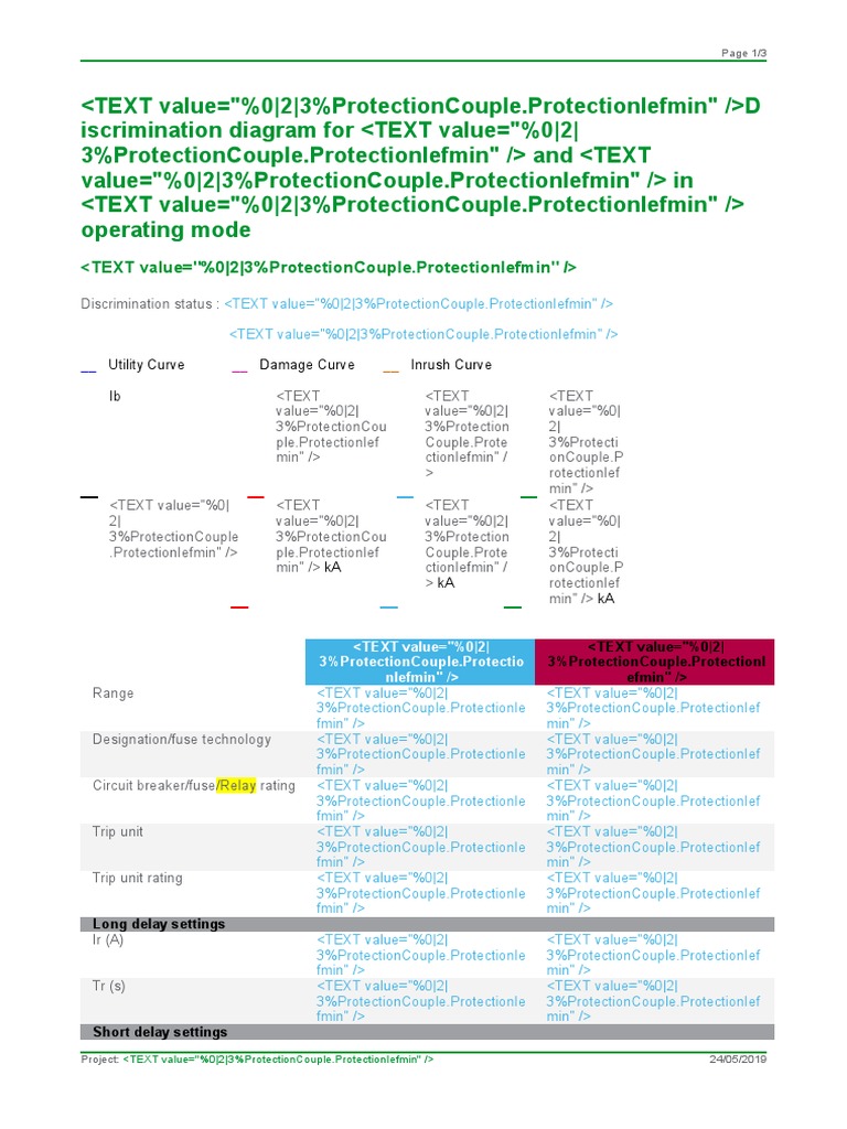 Discrimination Diagram for Protection Systems | PDF | Electrical ...